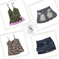 Y2K IT Girl Mix Set (Camisoles & Denim Mini Skirts..