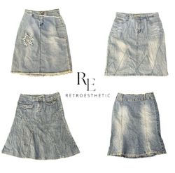 Y2K NYC IT GIRL DENIM MIDI SKIRT RE-3588