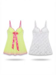 (FV-2152) Y2K Lace Babydoll Cami & Lingerie Bundle..