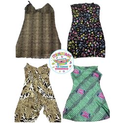 Vintage Y2K Printed Dress & Jumpsuit Bundle – 10pc..