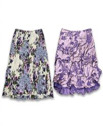 (FV2564) Vintage Style  Y2K Purple & Floral Midi S..