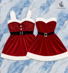 Christmas Santa Dress – Sequin & Velvet