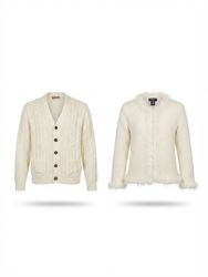 (FV-2466) Y2K. White Crochet & Handwool Knitwear/S..