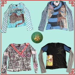 Custo Barcelona Designer Y2K Women's Printed Blous..