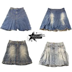 Y2k NYC IT GIRL DENIM MIDI SKIRT B2F-084