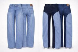 CR2107  Upcycled Contrast Panel Denim Jeans