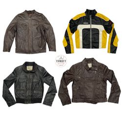 Vintage Leather Jacket Mystery Bundle Y2K Moto Bik..
