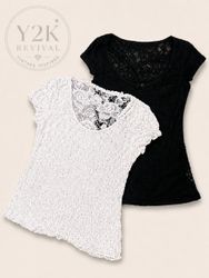 Y2K Vintage Lace Top Duo