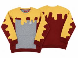 CR02325 Upcycled Nike Flame-Panel Crewneck Sweatsh..