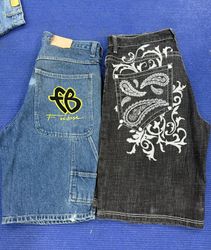 Crown Holder Vintage Hip Hop Denim Shorts