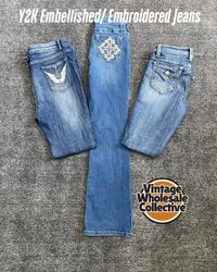 Y2K Embellished/ Embroidered Jeans - (20/07)