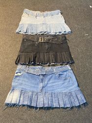 Upcycled Denim Mini Skirts — 0082