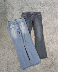 ***Y2K Retro Denim Flare Pants