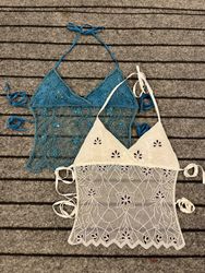 Upcycled Y2k Beaded Top
