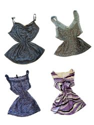 Y2K Denim Blue Bow Accent Cami Tops-ST-227
