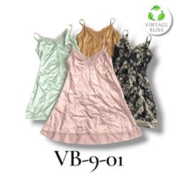 Y2k Lace Trim Satin Slip Dresses 14 piece (VB-9-01..