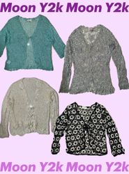 Y2k Soft Girl Era Full sleeve Crochet Tops
