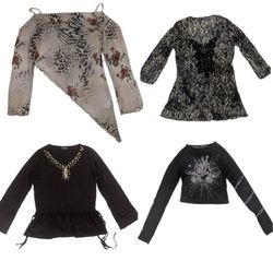Y2K Grunge & Whimsigoth Blouse Collection. (TR- 10..
