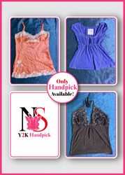 Y2k  Women lace trim Camisoles and Blouses