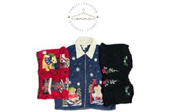 Vintage Christmas Sweater Vests Bundle