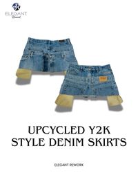 UPCYCLED Y2K Style Denim Skirts - EVR0178