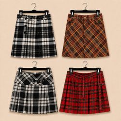 Y2k Plaid Skirt Bundle