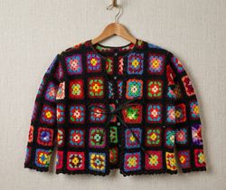Upcycle Crochet Cardigan Top (Dv-10-26)