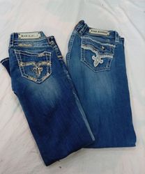 CR11914 Vintage Rock Revival Flare and Straight-Le..