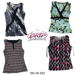 Printed and Ruffled Sleeveless Blouses (DS-10-222)