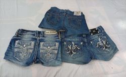 CR12394 Upcycled Kids’ Mix-Branded Mini Denim Shor..