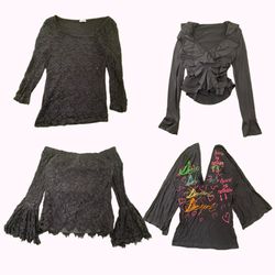 Y2k Desigual Women Black Tops Lot B2F-331