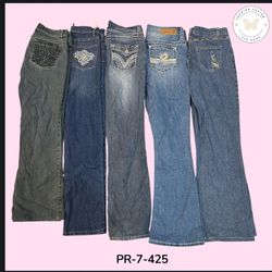 Women's Vintage Y2K Flared Jeans – High Rise Wide ..