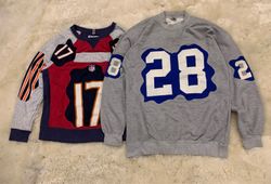 Upcycled Sports Jersey Pannled Sweatshirts