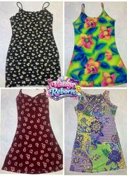 Y2K Floral & Neon Print Slip Dress Edit | VR-411