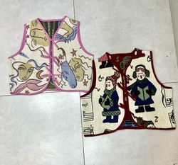 Upcycled Tapestry Lace-Up Vest