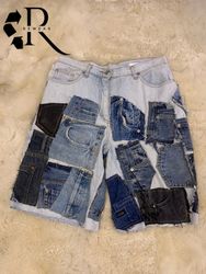 Upcycled Denim Pattern Jorts / Shorts