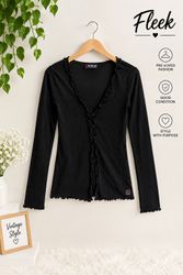 Y2k poly Long sleeve blouse