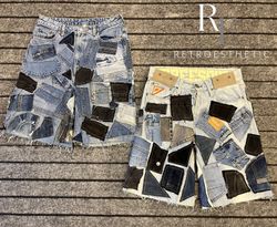 Upcycled Y2K Denim Patchwork Jorts
