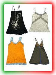 10pcs Vintage Y2K Camisole Tops Bundle – Lace & St..