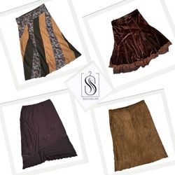 Jupes mélangées esthétiques marron Y2K