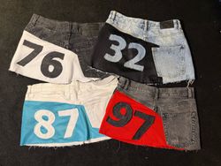 Upcycled Denim & Sports Mini Skirts