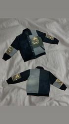Upcycled Denim Army Patch Jacket