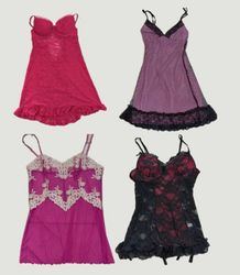 Y2k Women's Lace and Satin Slip Dresses
