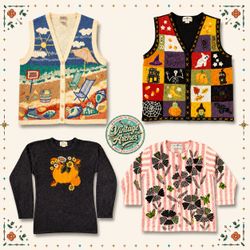 Vintage Heavy Knitwear Novelty Jumpers Set: 10pcs ..