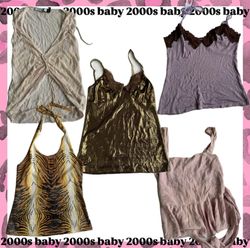Indie sleaze strappy tops-325