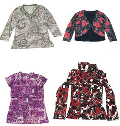 Y2K Floral & Abstract Print Tops Mix