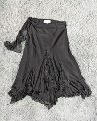 ***Y2K Black Floral Skirts