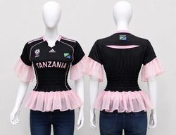 CR2080 Upcycled Ruffle Jersey Top