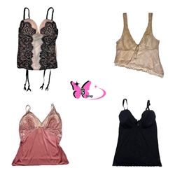 Lace and Satin Camisole Tops (IB-018)