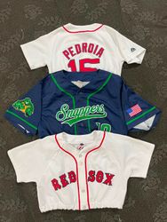 Upcycled Baseball Jersey Crop Tops